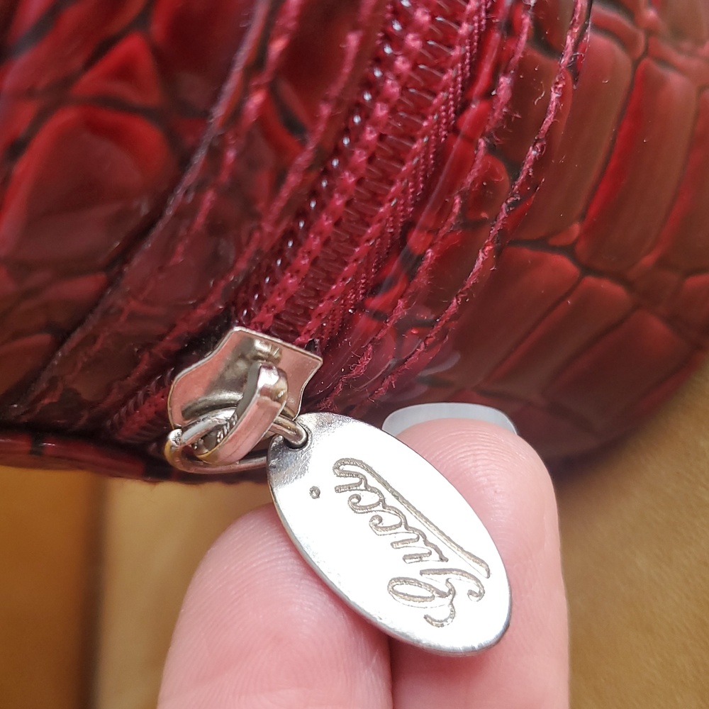 Vintage Gucci Crocodile-Embossed Watch Or Jewelery Travel Bag Patent Leather - Picture 3 of 10